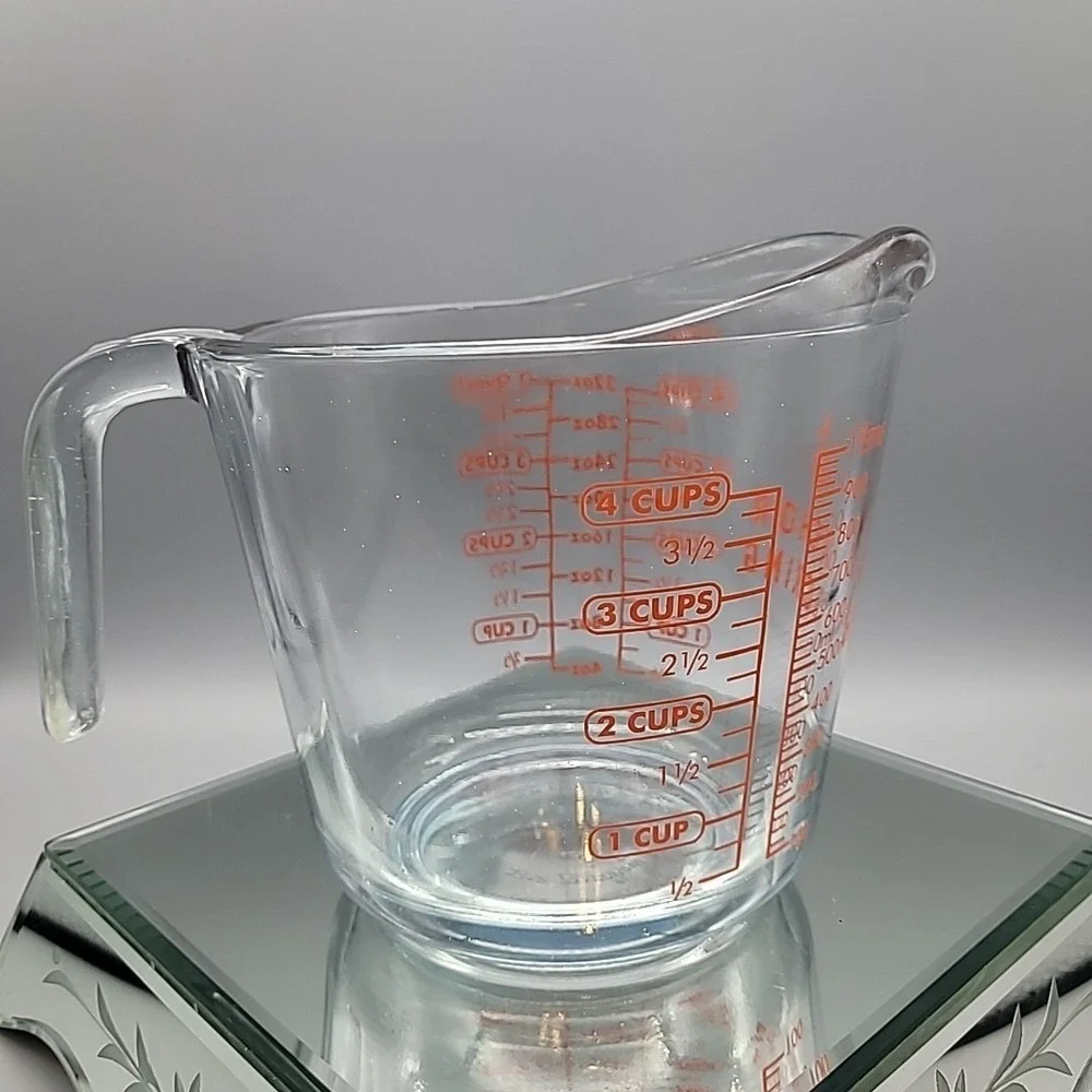 Anchor Hocking 4‎ Cup Glass Measuring Cup 32oz Red Lettering #8